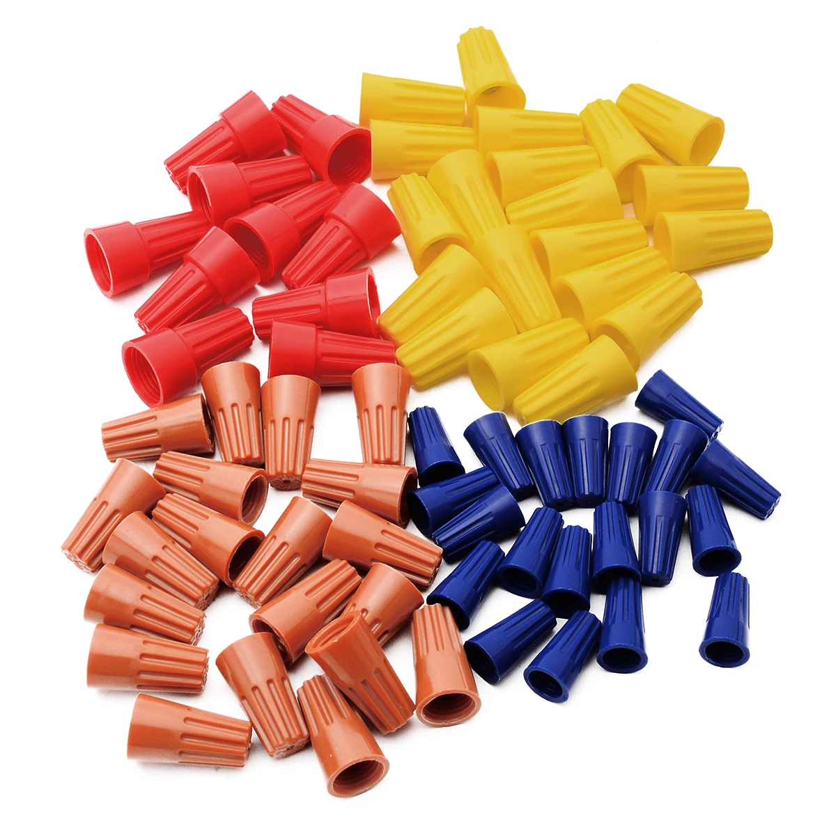 70Pcs/set Electrical Insulation Wire Twist Connectors Terminals Cap Nut Spring Insert Assortment Rotating Kit 4 Colors Mayitr