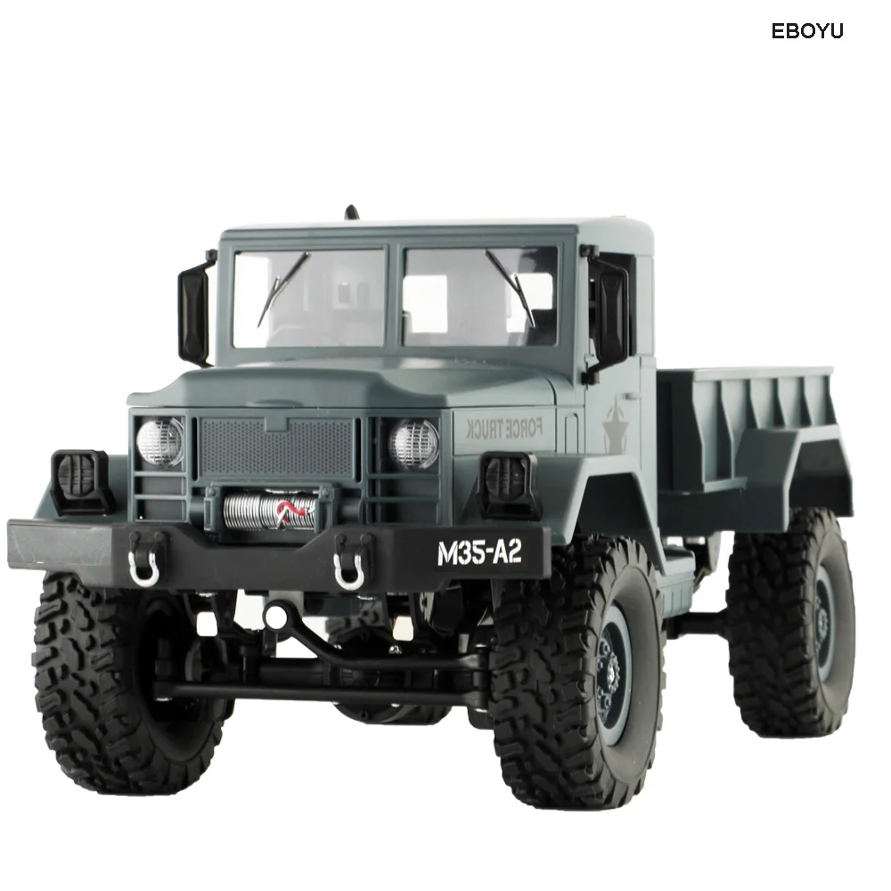 EBOYU FY001A 2,4 ГГц 1/16 4WD внедорожных RC грузовик с передней свет щеткой военный грузовик RTR