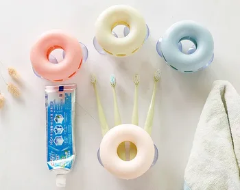 

1PC Novelty Bathroom Set Sanitary Kids Wall Mounted Toothbrush Holder Cartoon Animal Brush Holder With Suction Cup Shelf OK 0532