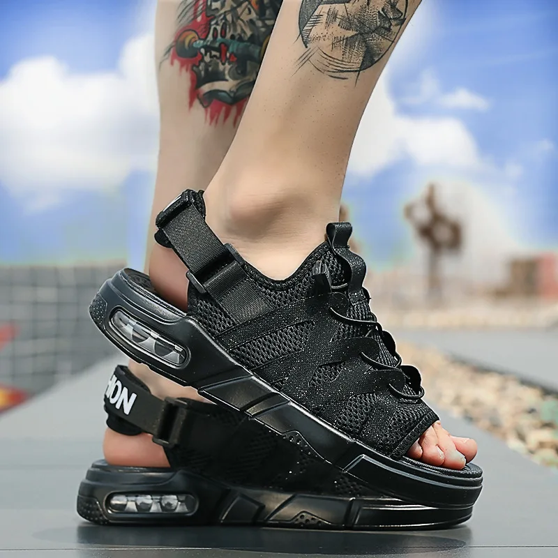 Summer Sandals Man Mesh Air Cushion Outdoor Casual Open Toe Slippers Male Korean Versio Breathable Fashion Shoes Men