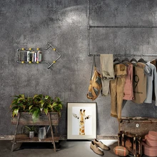 Ретро Ностальгический цемент серый ПВХ Отшелушивающий водонепроницаемый обои Ресторан магазин одежды обои гостиной Papel де Parede