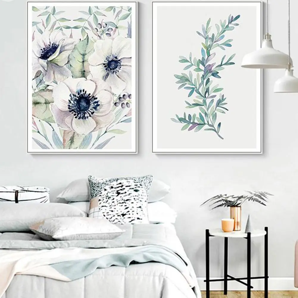 

Nordic Style Leaf Plant Painting Wall Living Room Bedroom Picture Poster Decor Calligraphy