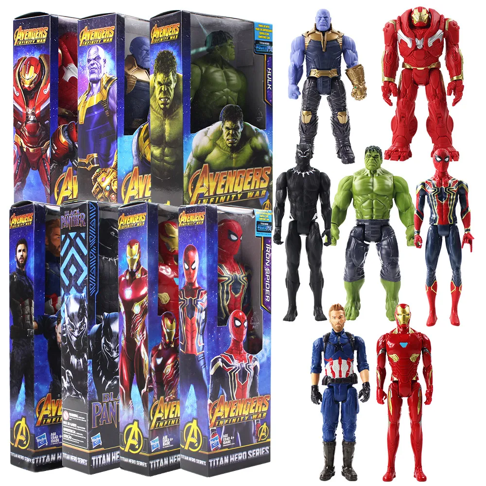 Фигурка супергероя Marvel Мстители 3 29 см халкбастер танос Железный Человек паук