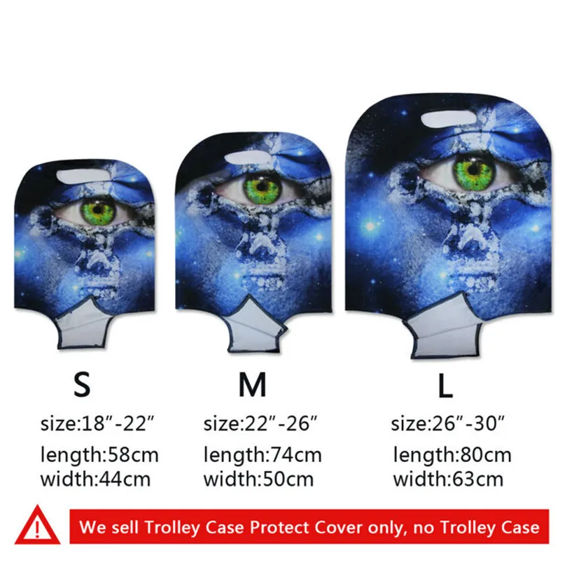 Jackherelook Custom 3D Printing Luggage Protective Covers and Luggage Tags Travel Accessories Elastic Baggage Label Identifier