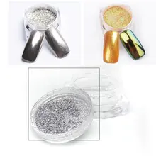 1g/box Gold Silver Bling Mirror Nail Glitter Powder Gorgeous Nail Art Sequins Chrome Pigment Glitters