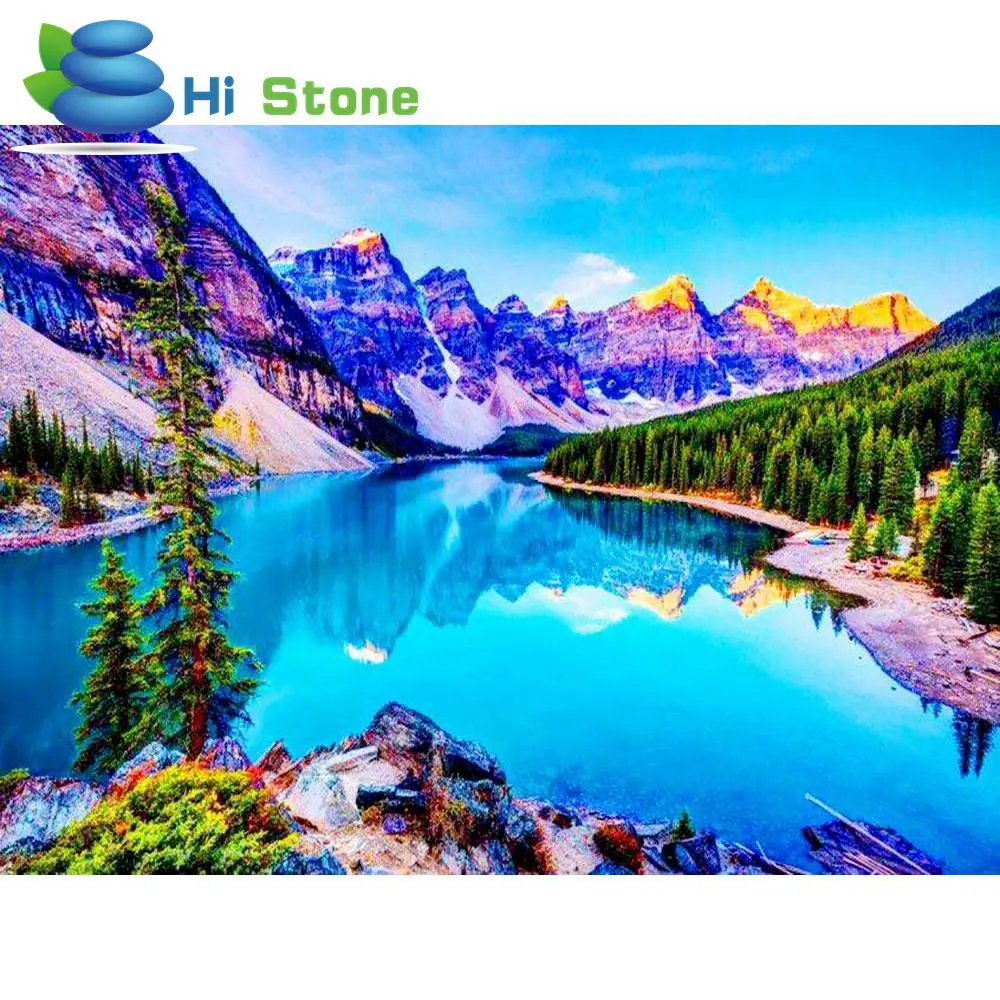 Histone 5d diy diamond painting cross stitch moutain lake 3d diamond Histone 5d diy diamond painting cross stitch moutain lake 3d diamond