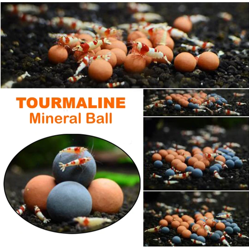 

Crystal Red Bee Shrimp Tank Tourmaline Mineral Ball Long Time Effect Slow Release