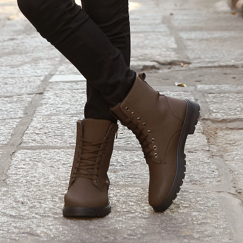 

Fashion Ankle shoes winter Men Shoes Men's Boots PU Boots