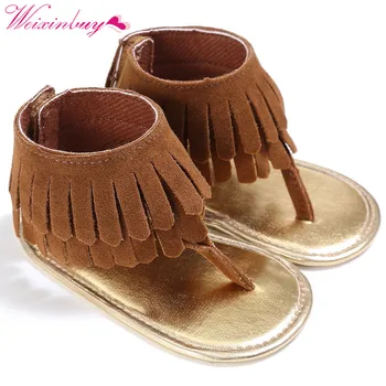 

2017 outdoor Tassel Summer casual Baby Soft soft-soled sandal Child Girls Casual high quality Kids Shoes for 0-18M.