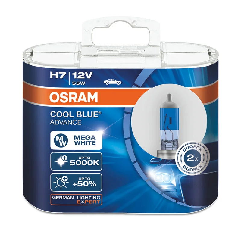 

OSRAM car headlight bulb 5000K Headlight 50% More bright Halogen Lamps H1 H3 H4/9003 H7 H9 H11 9005/HB3 9006/HB4 Lamp Cool Blue