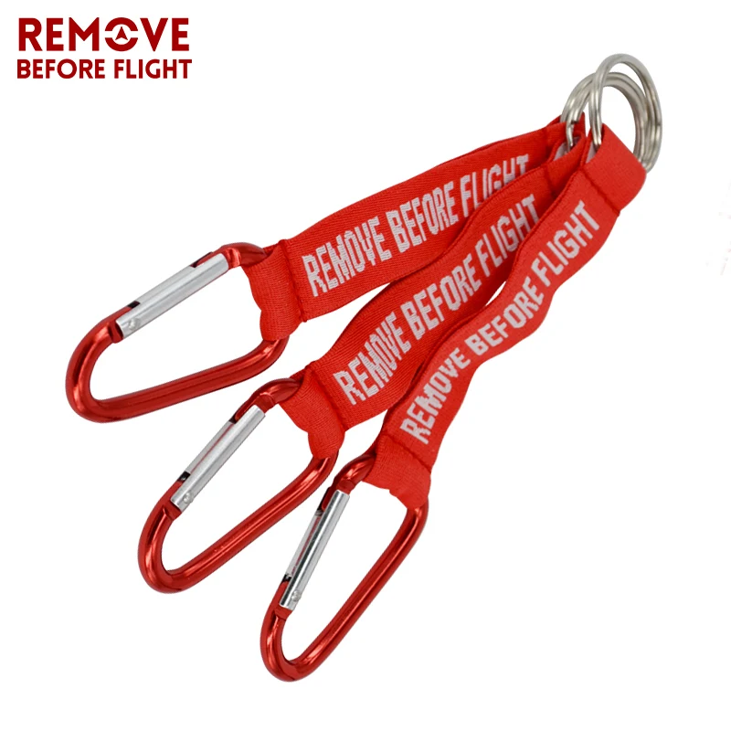 

Hot Sale Remove Before Flight 3PCS Red Keychain Chaveiro Porte Cle Jewel Aviation Tag Key Ring For Car Accessories Creative Tide