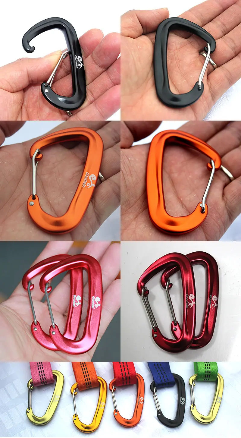 12KN Light Weight Portable Hammock Aluminum Alloy Carabiners and hooks for Outdoor Camping,travelling hammock
