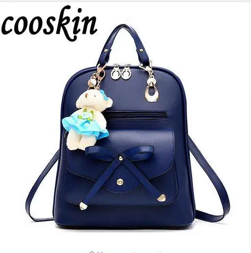 women bow backpack 2017 NEW fashion backpacks teenager girls pu Leather school bag women Casual style