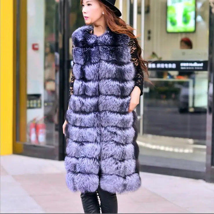 2019 Winter vrouwen Bont Vest Jas Big ECHT VOSSENBONT Jassen Dikker Warme Vrouwen Lange Vest Zilveren Vos Bont stereo Snijden Mode 2019 Winter vrouwen Bont Vest Jas Big ECHT VOSSENBONT Jassen Dikker Warme Vrouwen Lange Vest Zilveren Vos Bont stereo Snijden Mode