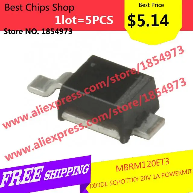 Free Shipping 5PCS=$5.14 Electronic Voltage Regulator MBRM120ET3 DIODE SCHOTTKY 20V 1A POWERMITE 120ET3 | Электронные компоненты
