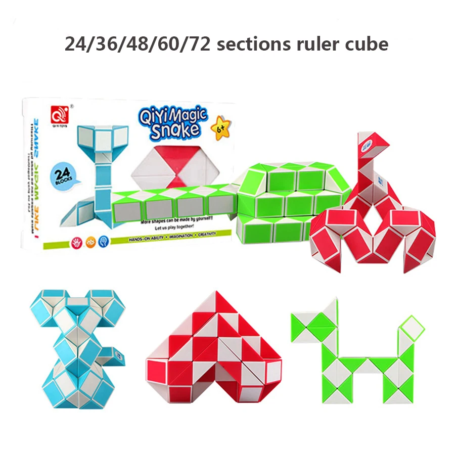 

Snake Ruler Magic Cube 24/36/48/72 Sections Twist Cube Puzzle Kid Educational Toy for Children Boy 6 Years Old