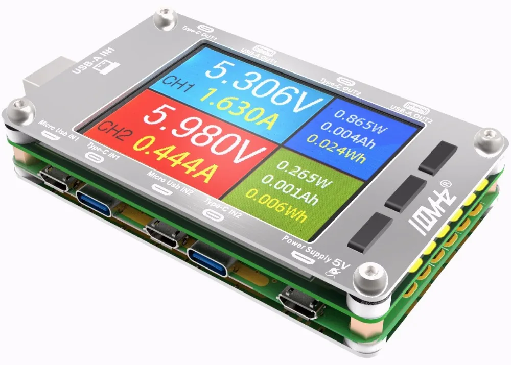 Двухканальный USB тестер T50N PD QC3.0 QC2.0 измеритель напряжения и силы тока планшетофон