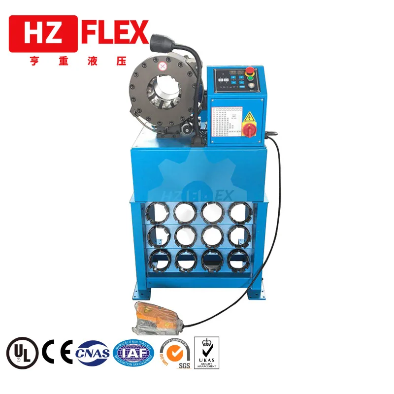 

Swaging Steel pipe Numerical 2 inch 6SP hydraulic hose swaging machine with 13 sets of dies and quick change dies tool