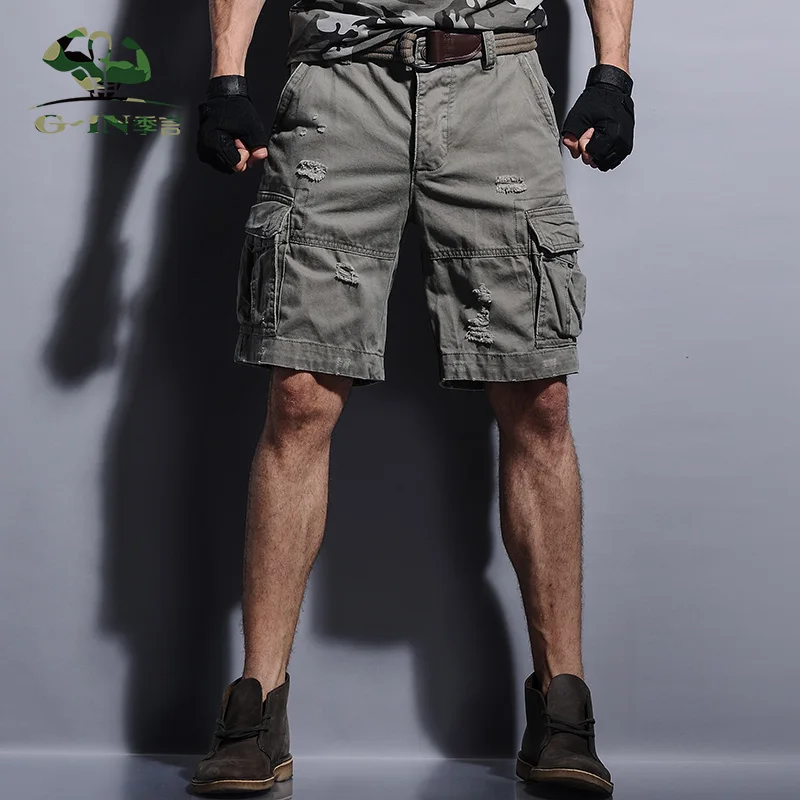 

2016 Summer Men's Army Cargo Work Casual Bermuda Men Fashion Overall Trousers Plus size Masculina Beach Man Short