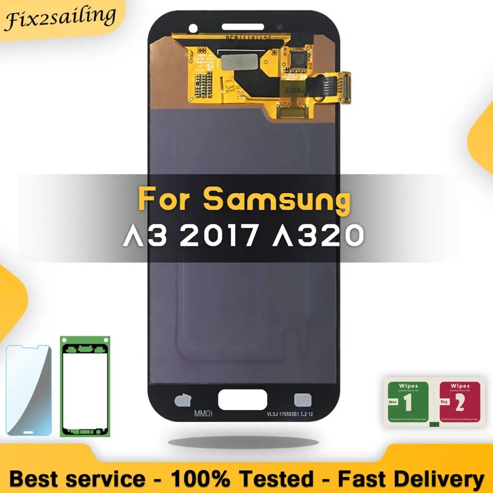 

4.7" Super AMOLED For SAMSUNG Galaxy A3 2017 A320 SM-A320F A320M DS A320Y LCD Touch Screen Digitizer Display