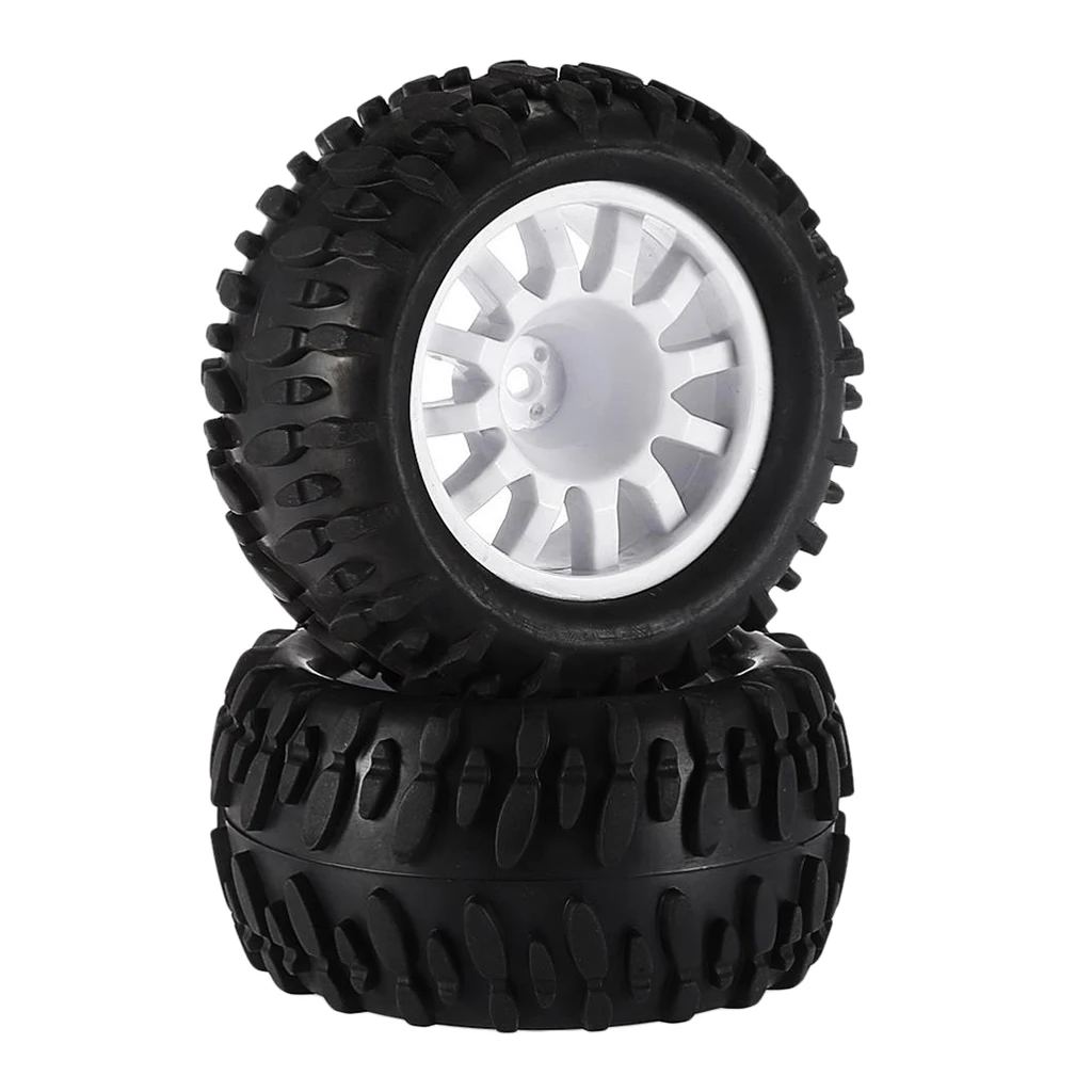 4x Rubber Tires Wheel Rim Tires for 1/16 RC HSP HPI ZD Racing Wltoys Monster Truck