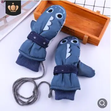 Новые детские модные Нескользящие водонепроницаемые перчатки от холода удобные теплые бархатные перчатки - Цвет: grey