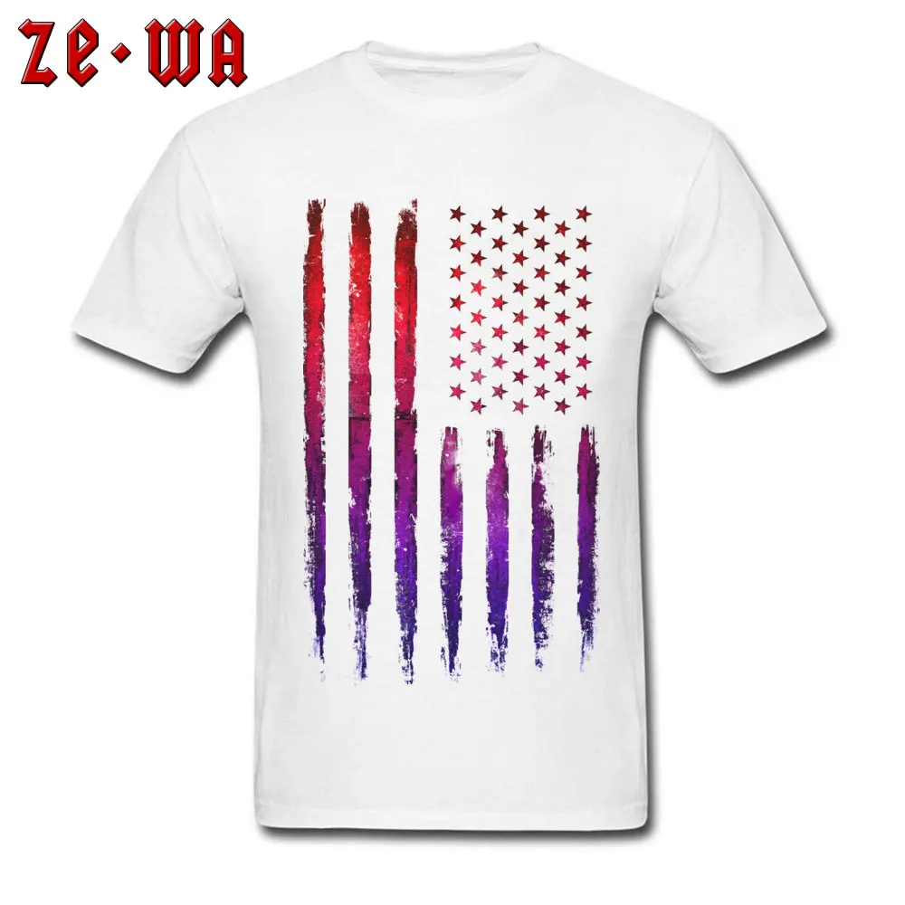 Colorful American flag Tshirts Designer Short Sleeve Normal 100% Cotton Round Neck Men Tops Shirts Printed T Shirts Summer Colorful American flag white