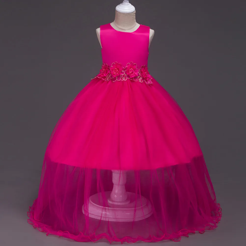 

Princess Flower Girl Dress Summer Flower Tulle Ball Gown Wedding Birthday Party Dresses For Girls Teenager Prom Pageant Designs
