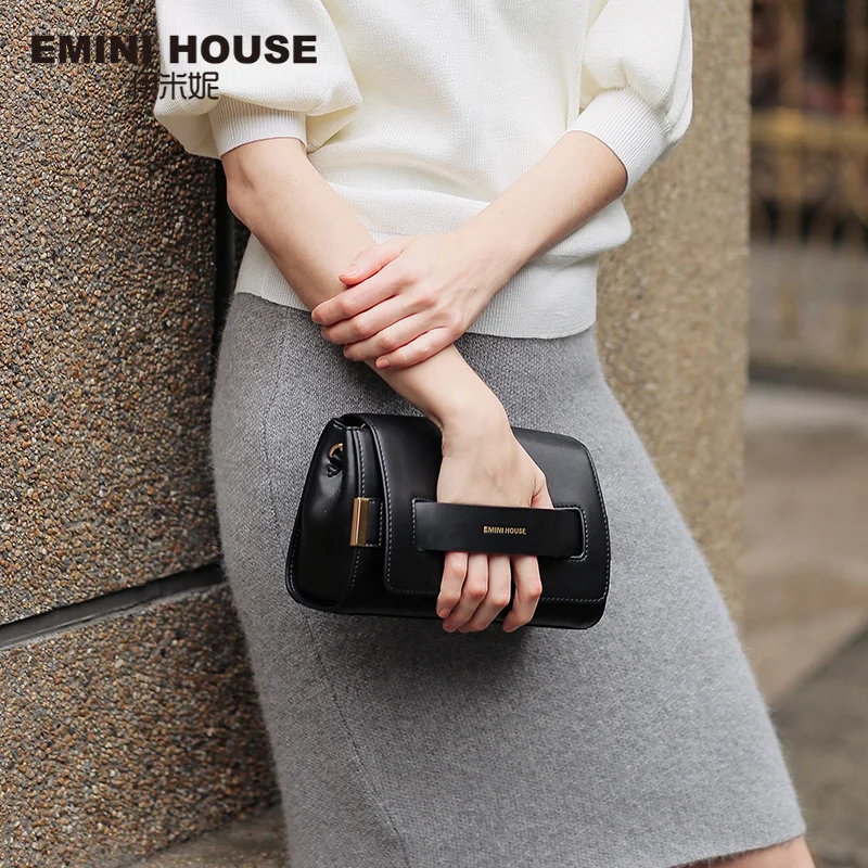 EMINI HOUSE, кожаная сумка с клапаном, дизайн, женские сумки-мессенджеры, повседневные клатчи, женские сумки на плечо, модная сумка через плечо