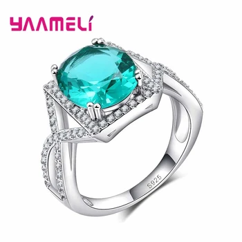 

Charming 925 Sterling Silver Cross Finger Ring for Women AAA Round Cubic Zircon Crystal Engagement Wedding Jewelry