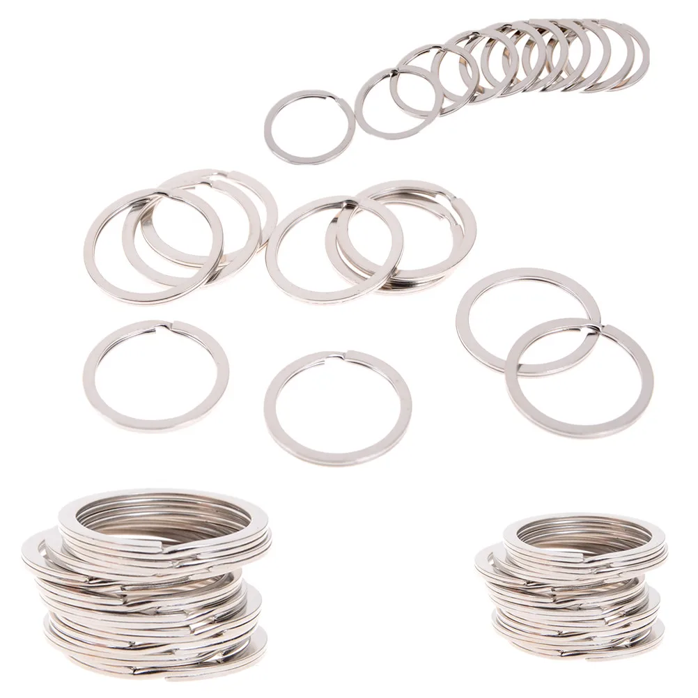 

10pcs Keyring Split Ring Silver Tone Split Rings Key Rings For Keychain Making Sleutelhanger DIY Accessories 1.5x25mm