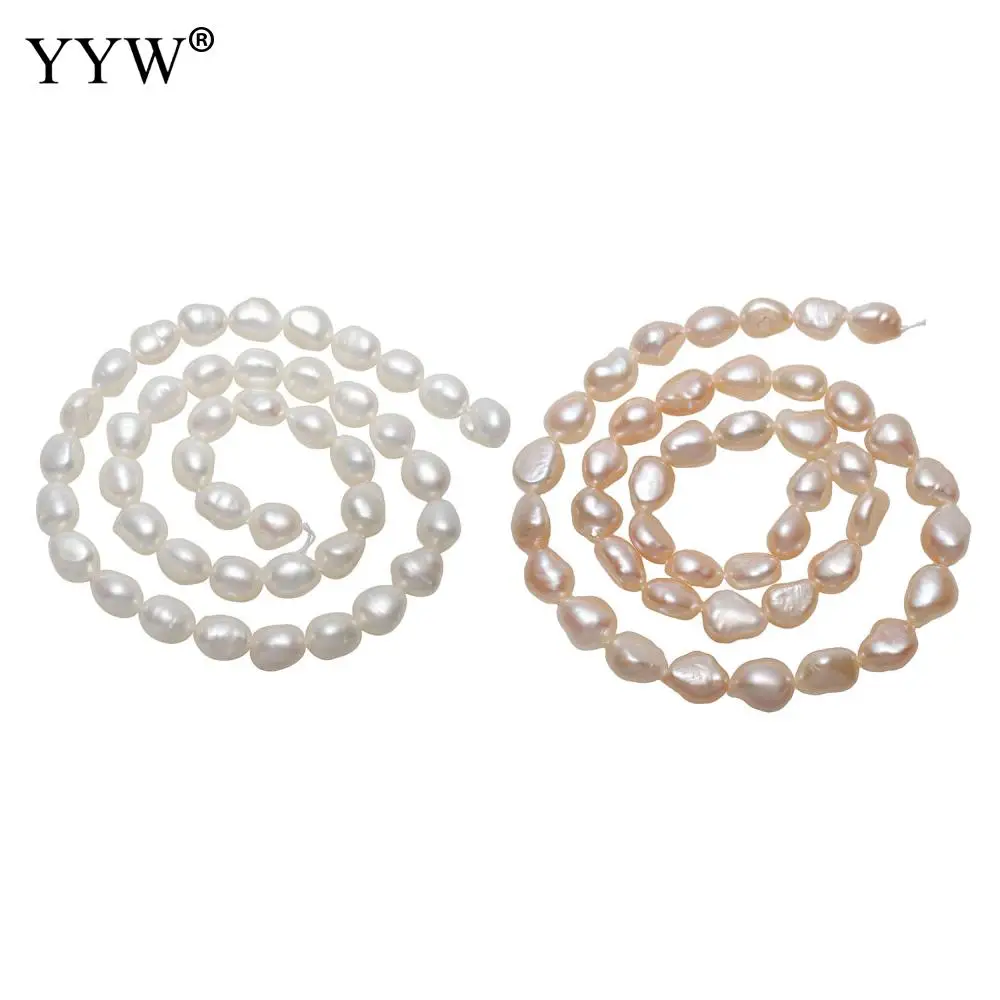 

Natural Cultured Baroque Freshwater Pearl Beads Pink White 8-9mm Approx 0.8mm Sold Per Approx 15.5 Inch Strand