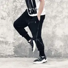 Весной и летом брюки длиной до щиколотки мужские тонкие брюки мужские большие размеры свободные штаны-шаровары мужчин ноги брюки висит промежность Штаны