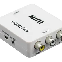 10 шт. HDMI в 3RCA мини конвертер CVBS композитный HD видео AV конвертер адаптер разъем HDMI2AV для ТВ VHS VCR DVD DDA55W-X50P