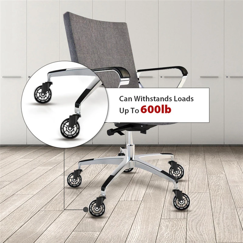 

5PCS Office Chair Caster Wheels 3 Inch Swivel Rubber Caster Wheels Replacement Soft Safe Rollers Furniture Hardware