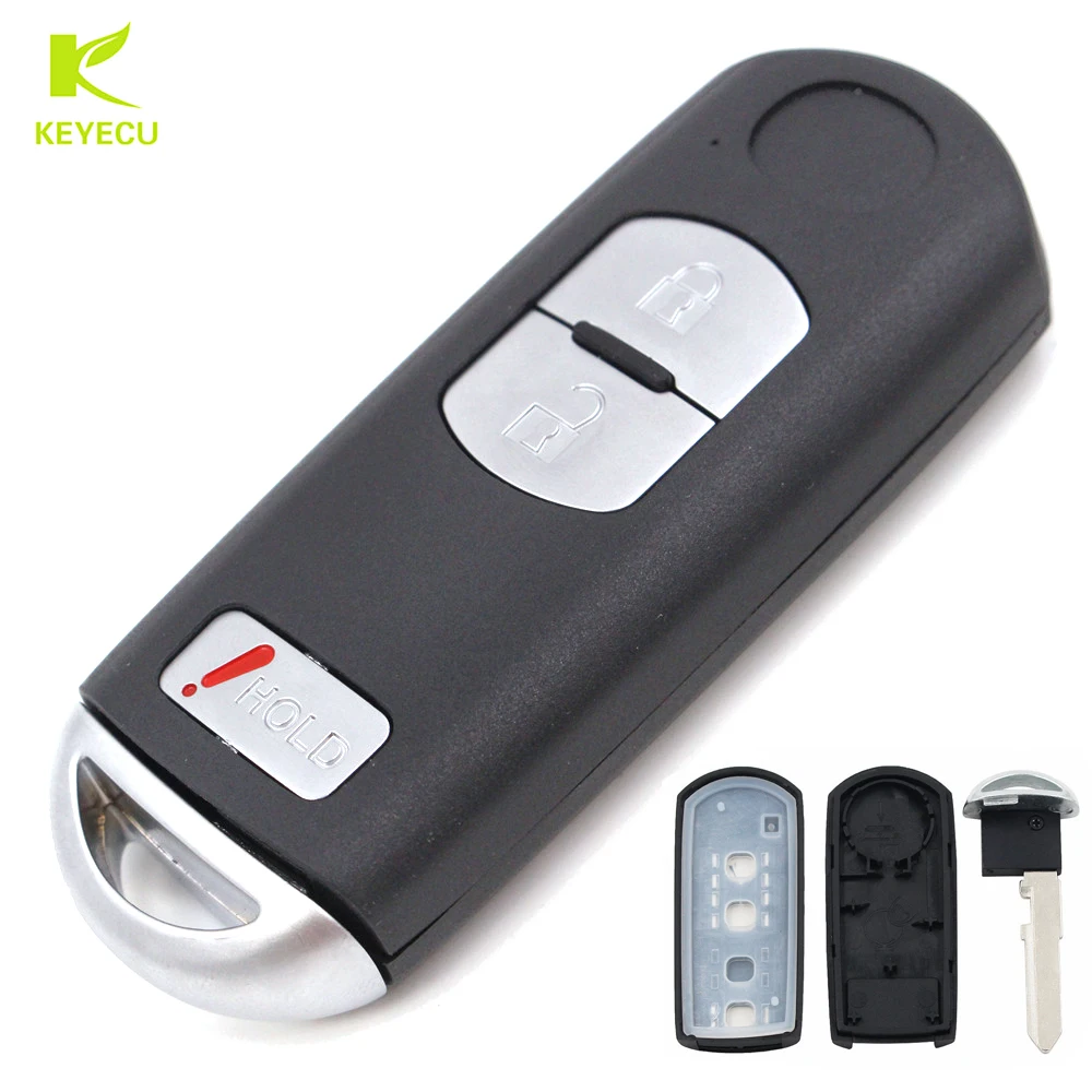 

KEYECU New Replacement Remote Key Shell Case Fob 2B + Hold Button for Mazda CX-7 CX-9
