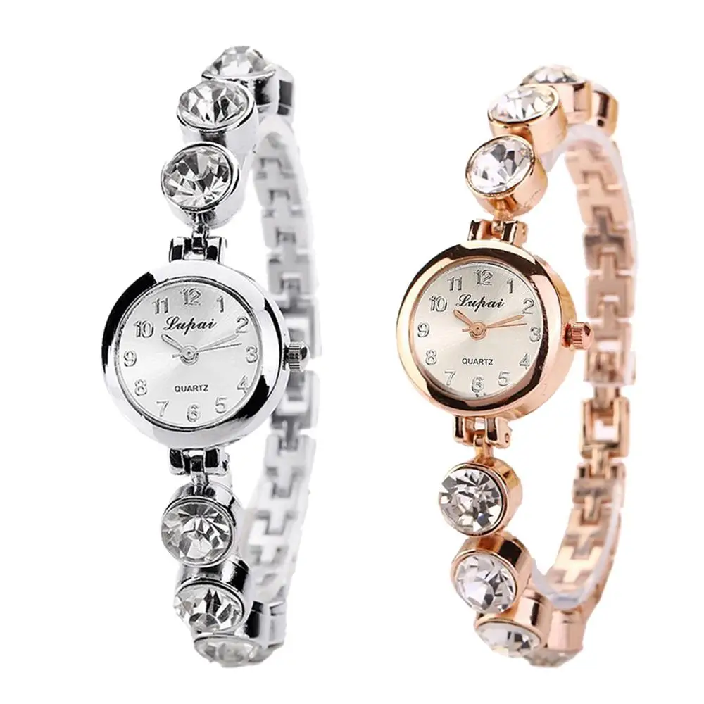 

Fashion Women Watch Bracelet Quartz Watch Quality Women Casual Rhinestone Quartz Watch Gold/Silver 2019