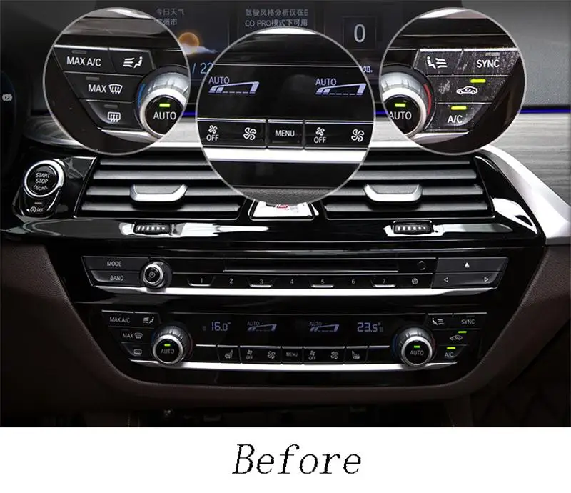 Для BMW G30 G38 5 серия полоска кондиционер компакт-дисков Панель декоративные кнопки крышка наклейки отделка интерьер автомобильные аксессуары для укладки волос