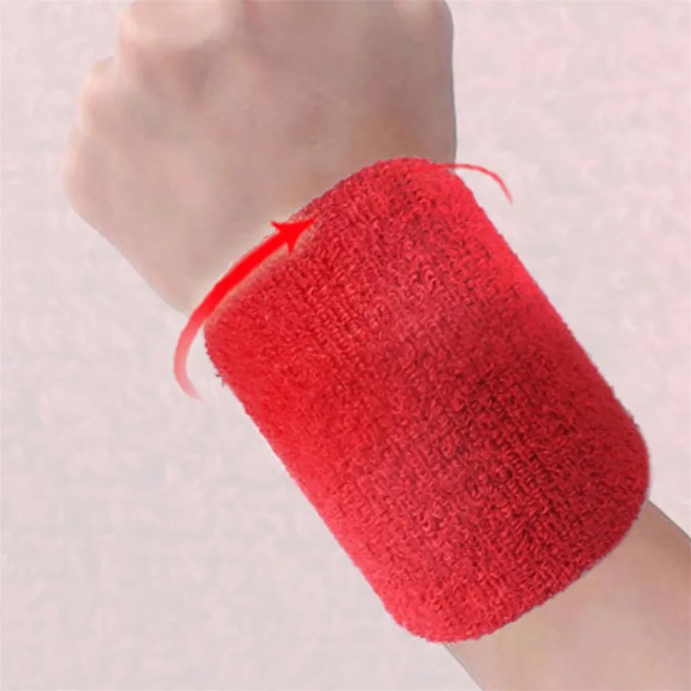 Хлопчатобумажные Браслеты повязки на запястье Sweatband для спорта тенниса 5x8 см