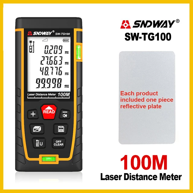 SNDWAY Double Horizontal bubble New Rangefinder range finder Laser Distance Meter Range Hand Tool Device SW-TG50 70 100 120 SNDWAY Double Horizontal bubble New Rangefinder range finder Laser Distance Meter Range Hand Tool Device SW-TG50 70 100 120