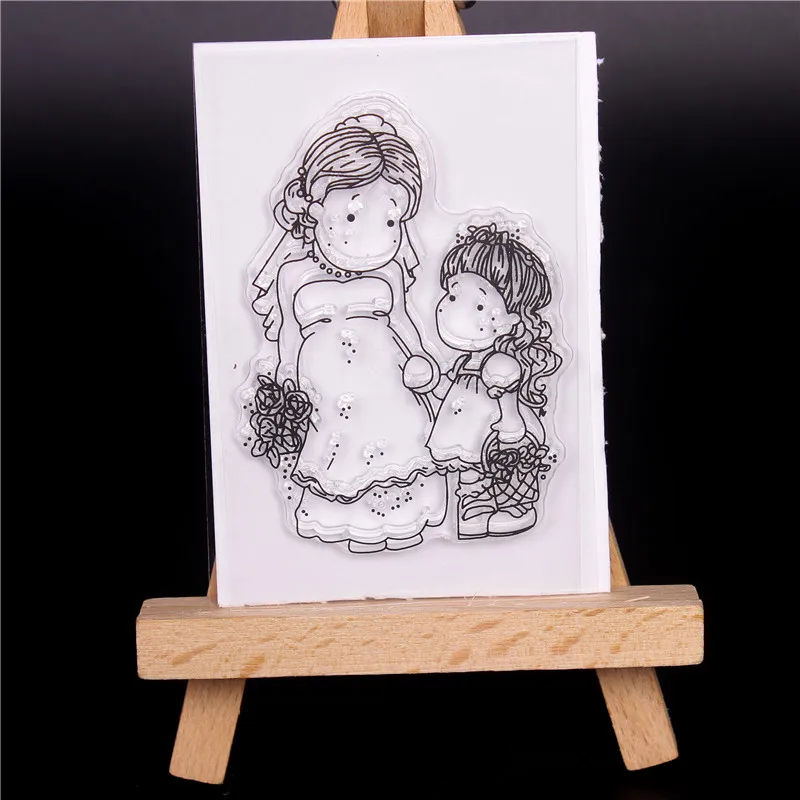 

2018 Rubber Silicone Clear Stamps for Scrapbooking Tampons Transparents Seal Background Stamp Card Making Diy wedding Girl
