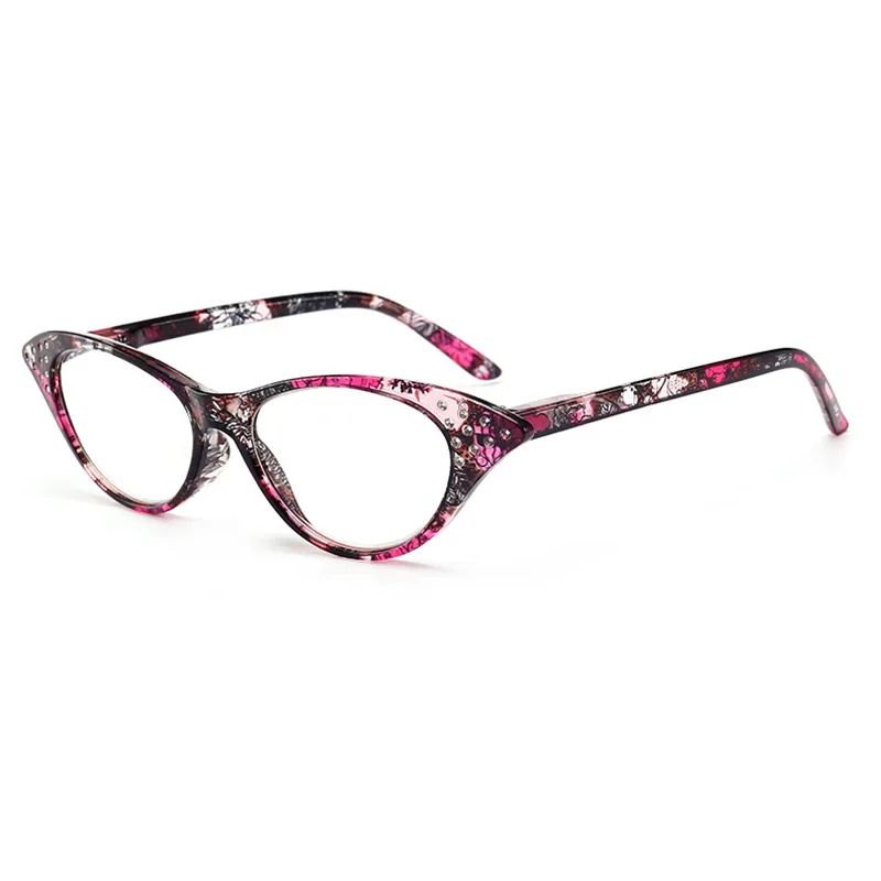 RBENN кошачий глаз очки для чтения Женская мода бриллиант очки для чтения для дальнозоркости для женщин+ 1,5+ 2,0+ 2,5+ 3,0+ 3,5+ 4,0 - Цвет оправы: Red Leopard