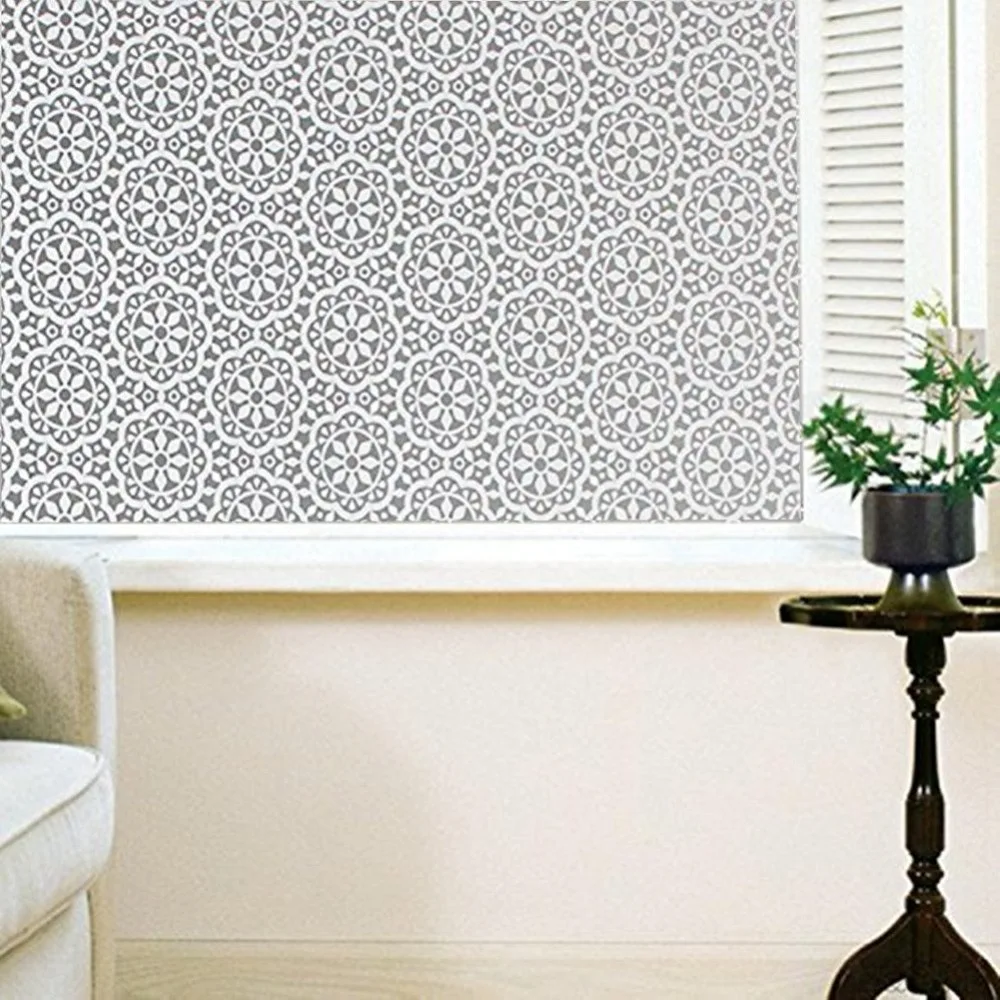 

Funlife 30/45/60x200cm Decorative Privacy Window Film Paper Sticker Snowflake Characteristics Decorative Flower Decal Panel