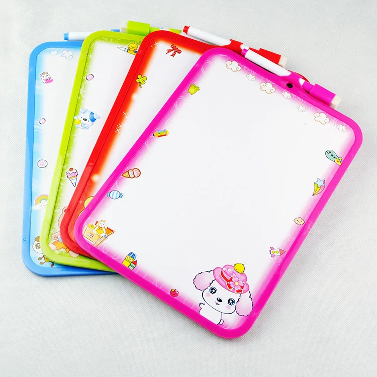 Kids Cute Whiteboard Dry Wipe Board 4Colors Mini Drawing toys White