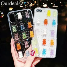 Милый 3D стерео чехол для телефона samsung Galaxy S8 S9plus S10 Note 9 чехол s для huawei мягкий Блестящий Прозрачный чехол с медведем