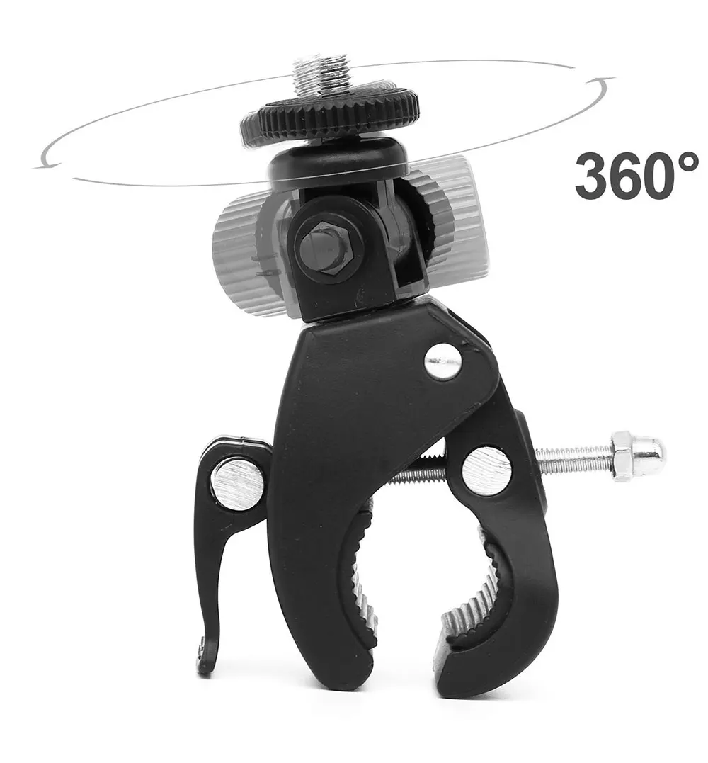 Motorcycle Bike Bicycle Handlebar Clamp With Camera Tripod Adapter for Go Pro Hero 6 5 4 3 SJCAM SJ4000 Yi 4K GoPro Accessories (5)