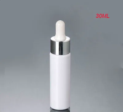 Download 100pcs 30ml plastic white dropper bottle with sliver lid, empty white plastic drop essential oil ...