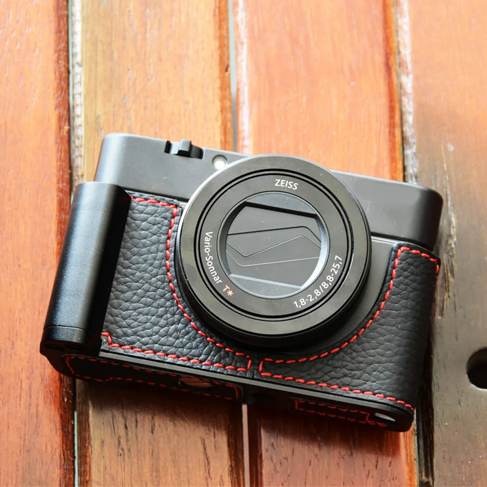 Чехол из натуральной кожи сумка для камеры Нижняя крышка комплект Sony RX100 II III IV V VI