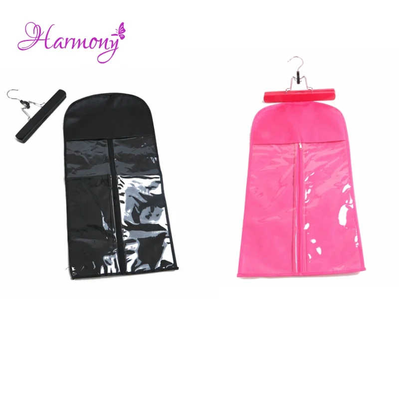 20pcs black white pink Hair Extensions Storage Bag Wig Hanger Hair