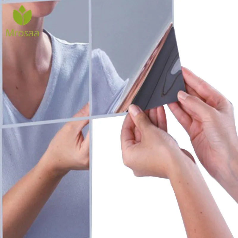 16Pcs/Set Mrosaa Bath Mirrors 15cm Home Bathroom Removeable Self